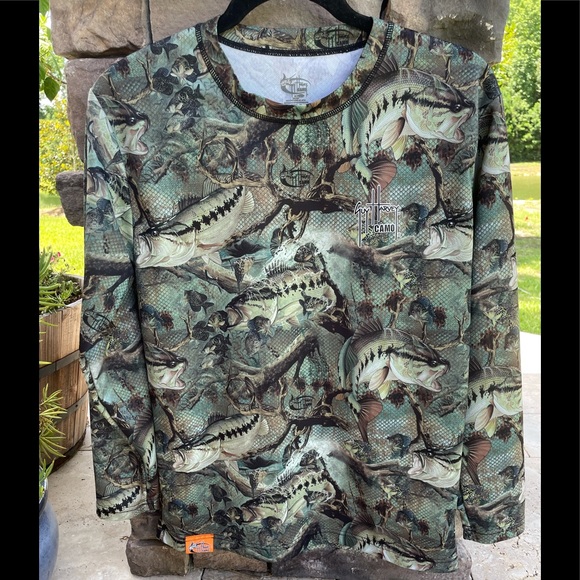 Guy Harvey Strike Camo Ls Performance 
